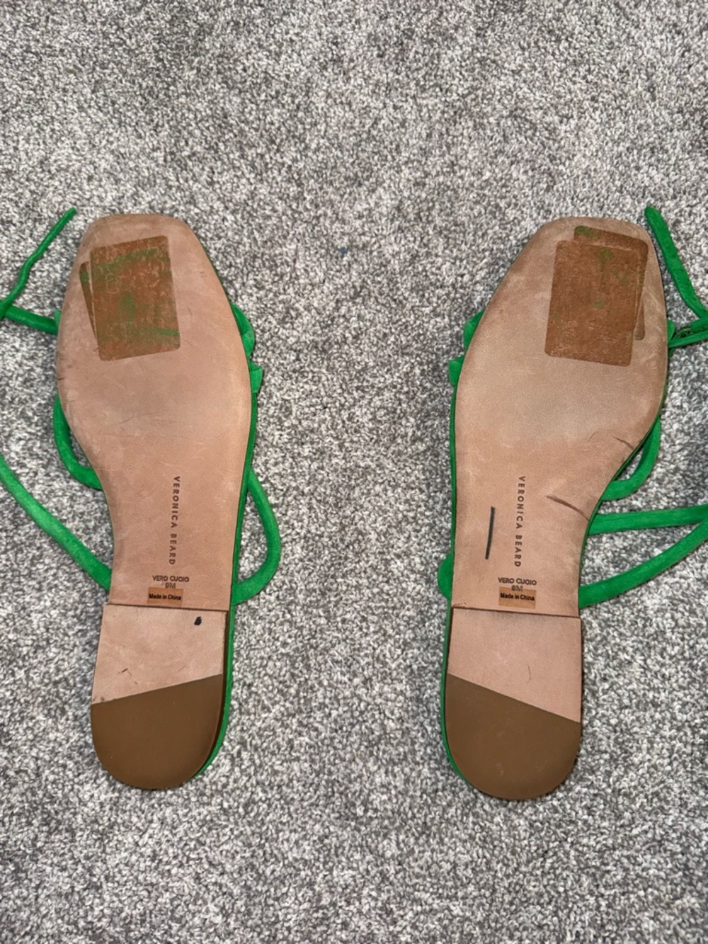 Veronica Beard Neon Green Strappy Square-Toe Sandal - Picture 5 of 5
